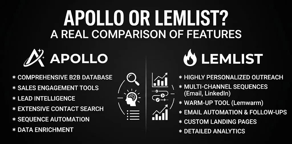 Apollo or Lemlist? A real comparison of features