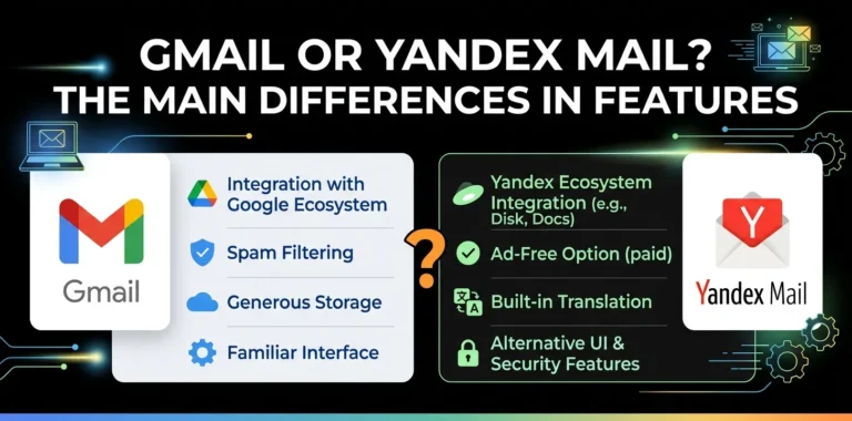 Gmail or Yandex Mail The main differences in features